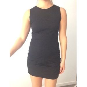 Topshop high neck dress with textured material